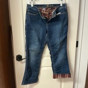 Carhartt Relaxed Fit Flannel Lined Jeans EUC Size 14P
